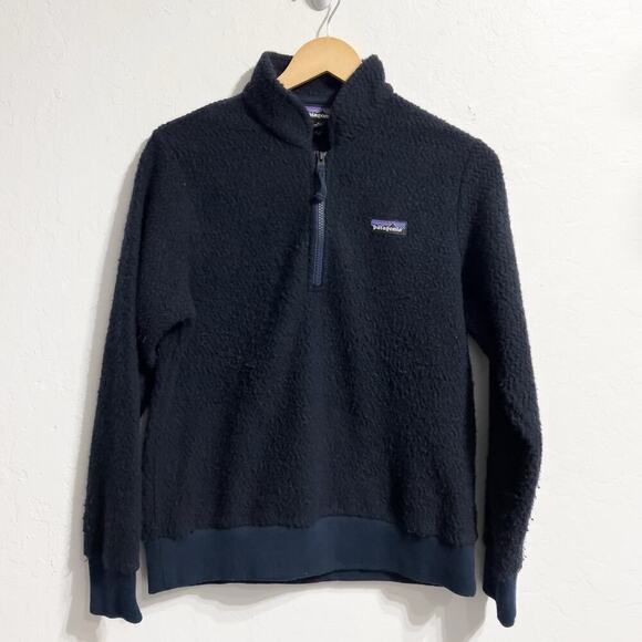 Patagonia Jackets & Blazers - Patagonia Pullover Women Medium Quarter Zip Woolyester Navy Blue Fleece Outdoors